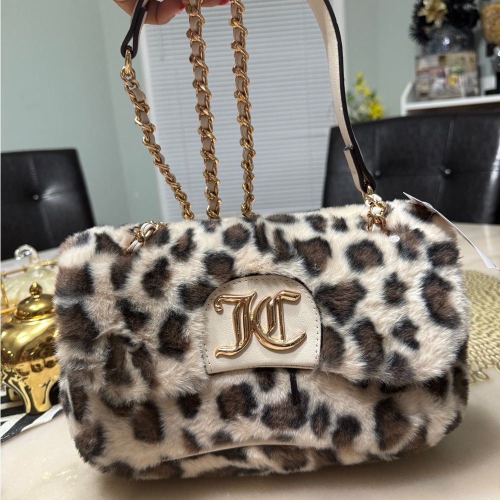 Juicy Couture fashion vibe flap crossbody snow leopard